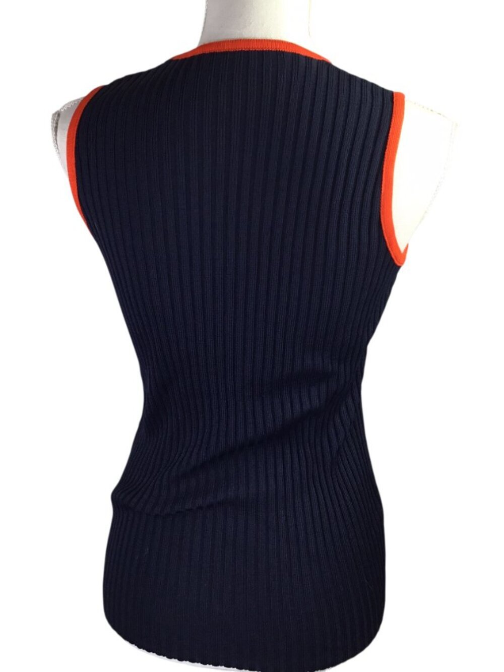 R & K Originals Vtg Twin Sweater Set Tank Cardigan Size 12 Ribbed Knit Nautical - Picture 7 of 11